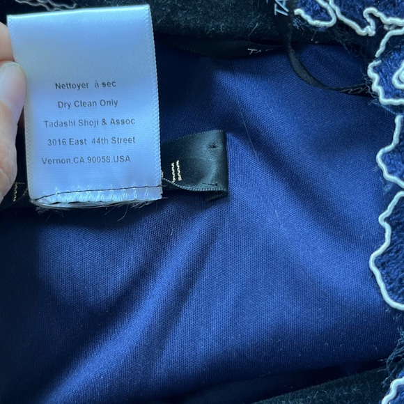 Tadashi Shoji Fit & Flare Cocktail “SOKOTO” DRESS outlined embroidered Peonies - Picture 12 of 13